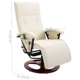 NNEVL Massage Chair Cream White Faux Leather