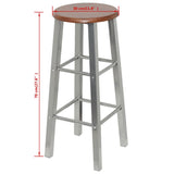 NNEVL Bar Stools 2 pcs Metal with MDF Seat