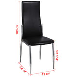 NNEVL Dining Chairs 4 pcs Black Faux Leather