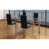 NNEVL Dining Chairs 4 pcs Black Faux Leather