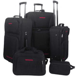 NNEVL 5 Piece Travel Luggage Set Black
