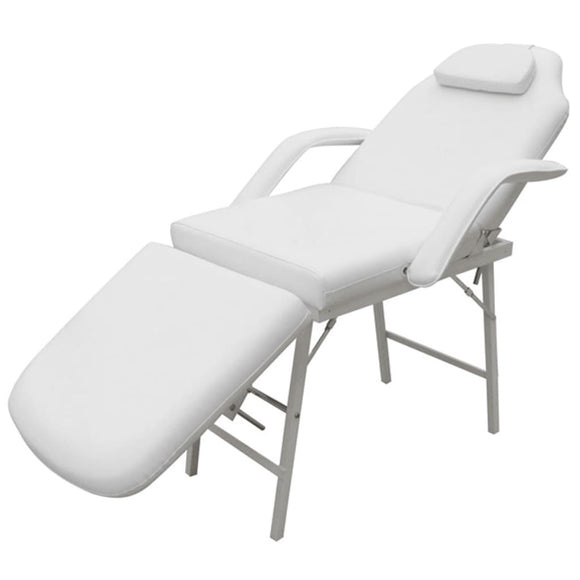 NNEVL Portable Facial Treatment Chair Faux Leather 185x78x76 cm White