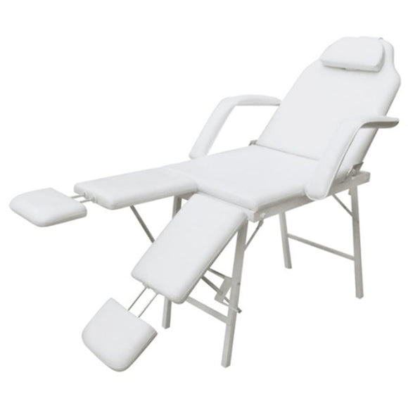 NNEVL Portable Facial Treatment Chair Faux Leather 185x78x76 cm White