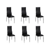 NNEVL Dining Chairs 6 pcs Black Faux Leather