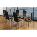 NNEVL Dining Chairs 6 pcs Black Faux Leather