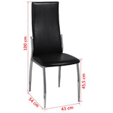 NNEVL Dining Chairs 6 pcs Black Faux Leather