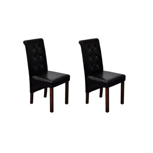 NNEVL Dining Chairs 2 pcs Black Faux Leather