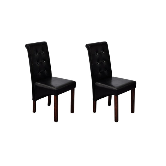 NNEVL Dining Chairs 2 pcs Black Faux Leather