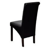 NNEVL Dining Chairs 2 pcs Black Faux Leather