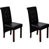 NNEVL Dining Chairs 2 pcs Black Faux Leather