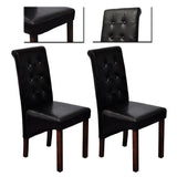 NNEVL Dining Chairs 2 pcs Black Faux Leather