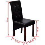NNEVL Dining Chairs 2 pcs Black Faux Leather