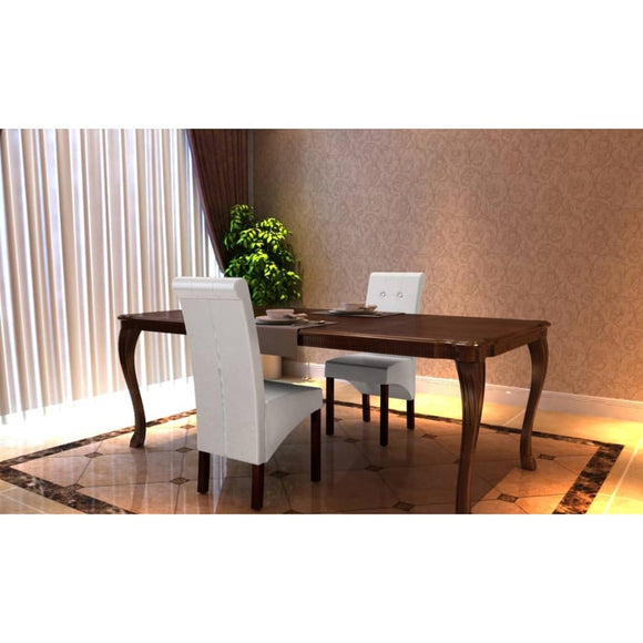 NNEVL Dining Chairs 2 pcs White Faux Leather
