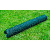 NNEVL Mesh Fence Galvanised Steel Hexagon 1x25 m Dark Green