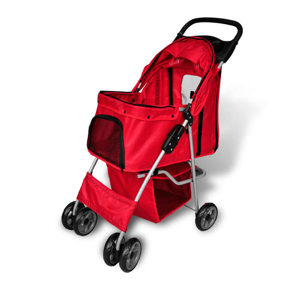 NNEVL Pet Stroller Travel Carrier Red Folding