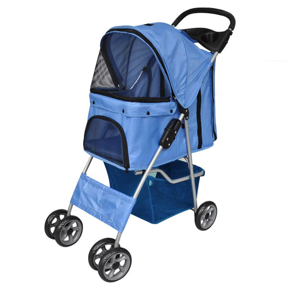 NNEVL Pet Stroller Travel Carrier Blue Folding