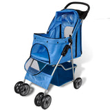 NNEVL Pet Stroller Travel Carrier Blue Folding