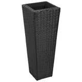 NNEVL 3 Rattan Flower Raised Beds Black