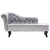 NNEVL Chaise Longue Silver Faux Leather