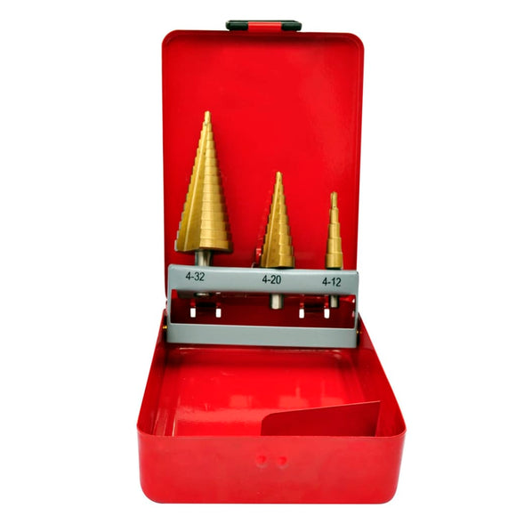 NNEVL 3-Piece HSS Step Drill Set