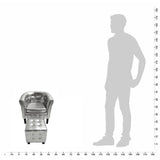 NNEVL Tub Chair with Footstool Silver Faux Leather