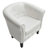 NNEVL Tub Chair White Faux Leather