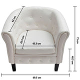 NNEVL Tub Chair White Faux Leather