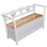 NNEVL Storage Bench 126x42x75 cm Wood White