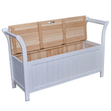 NNEVL Storage Bench 126x42x75 cm Wood White