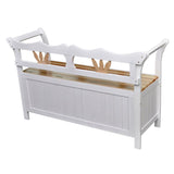 NNEVL Storage Bench 126x42x75 cm Wood White