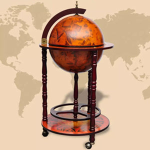 NNEVL Globe Bar Wine Stand Eucalyptus Wood