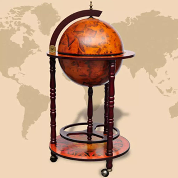 NNEVL Globe Bar Wine Stand Eucalyptus Wood