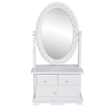 NNEVL Vanity Makeup Table with Oval Swing Mirror MDF