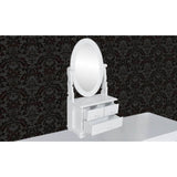 NNEVL Vanity Makeup Table with Oval Swing Mirror MDF