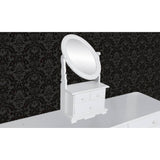 NNEVL Vanity Makeup Table with Oval Swing Mirror MDF