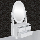 NNEVL Vanity Makeup Table with Oval Swing Mirror MDF