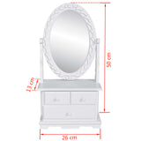 NNEVL Vanity Makeup Table with Oval Swing Mirror MDF