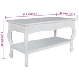 NNEVL Coffee Table 2 Tiers MDF White