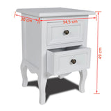 NNEVL Nightstand with 2 Drawers MDF White