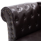 NNEVL Chaise Longue Dark Brown Faux Leather