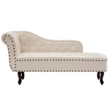 NNEVL Chaise Longue Cream White Faux Leather