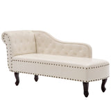 NNEVL Chaise Longue Cream White Faux Leather
