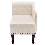 NNEVL Chaise Longue Cream White Faux Leather