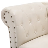 NNEVL Chaise Longue Cream White Faux Leather