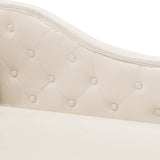 NNEVL Chaise Longue Cream White Faux Leather
