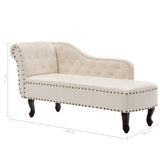 NNEVL Chaise Longue Cream White Faux Leather