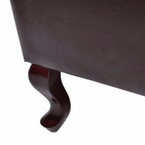 NNEVL Armchair with Footstool Dark Brown Faux Leather