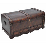 NNEVL Wooden Treasure Chest Large Brown