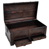 NNEVL Wooden Treasure Chest Large Brown