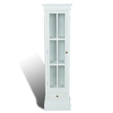 NNEVL Chic Bookcase Cabinet with 3 Shelves White Wooden